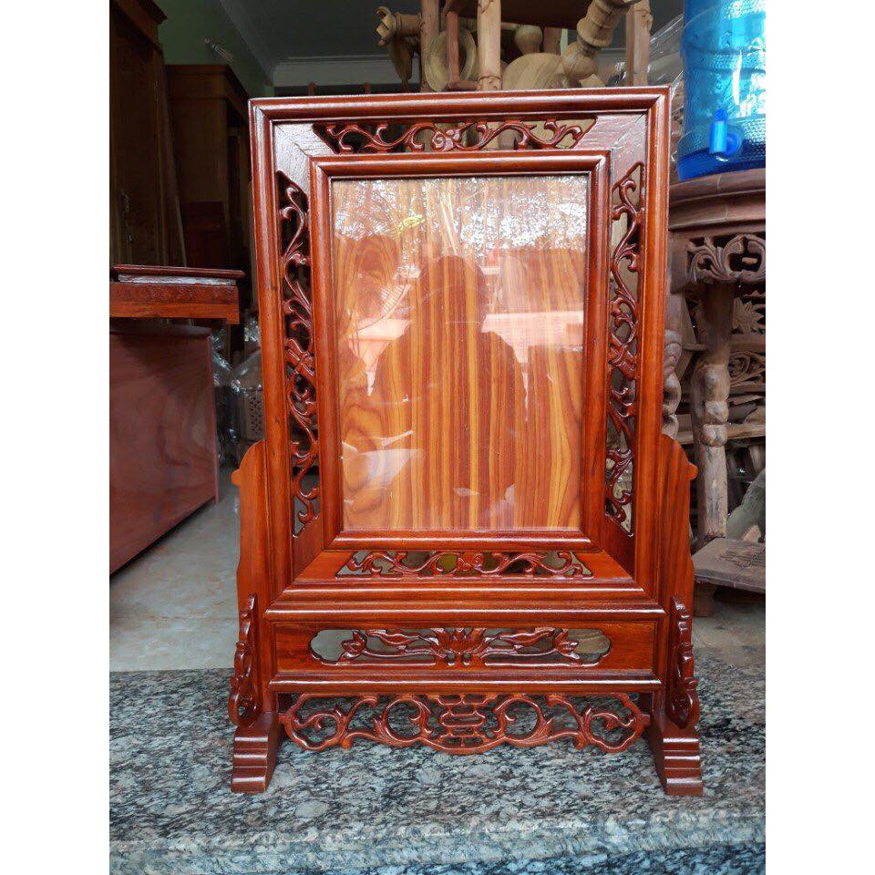 Khung ảnh thờ kép gỗ hương đỏ kích thước ảnh thờ 20 x30 cm